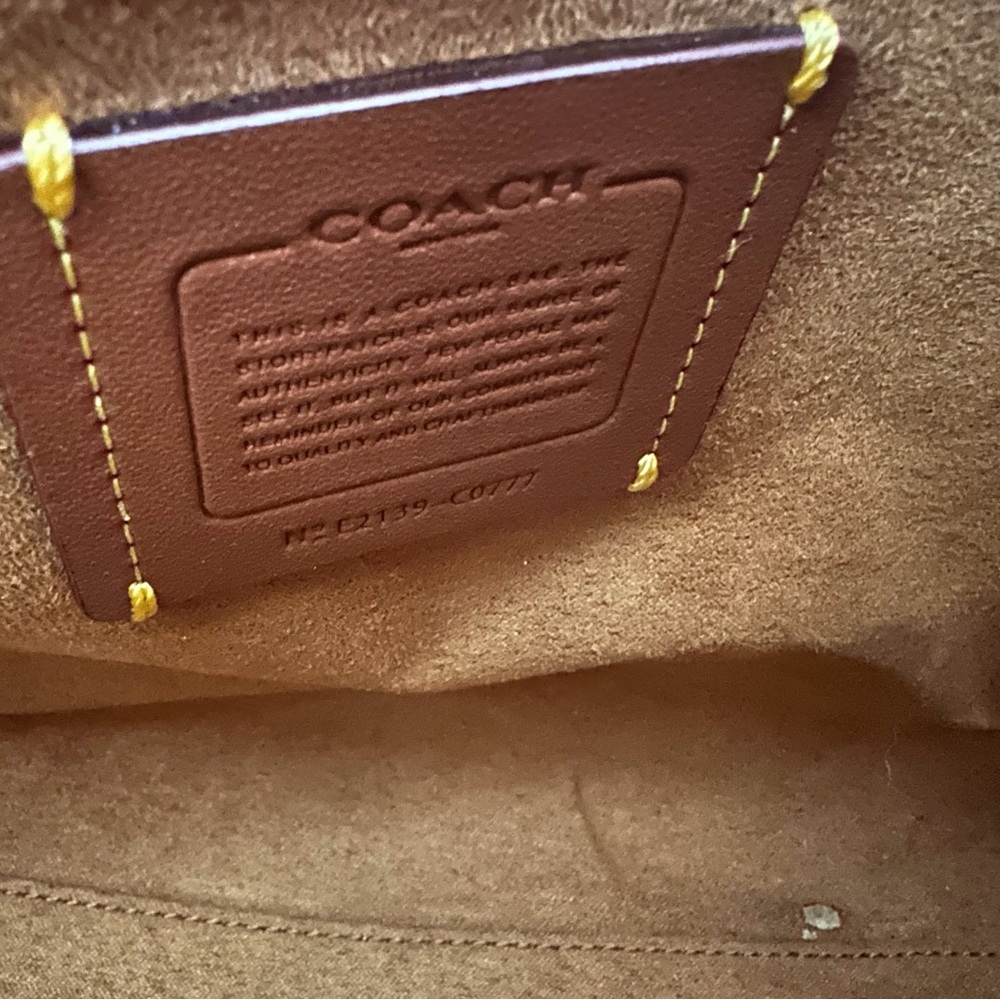 Coach Canvas & Leather Tote in Cream, Brown & Black - Picture 6 of 7